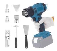 Pistolet à air chaud avec batterie pour Makita 18 V, Pistolet Thermique | pistolet à chaleur manuel avec réglage de la quantité d'air à 2 niveaux, température jusqu'à 550 °C et 7 buses pour souder