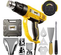 Pistolet à air chaud électrique FixedbyU avec affichage LED, réglage de la température du décapeur thermique par commutateur à paliers de 60-600° C, 2000 watts, nombreux accessoires de buse & mallette