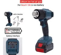 Pistolet à Air chaud Lithium-Ion 360W pour batterie Bosch 18V avec 4 buses pistolet de cuisson à Film monté sur voiture en plastique sans fil (sans batterie)