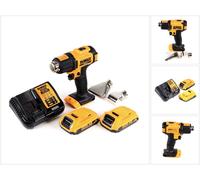 Pistolet à air chaud sans fil DeWalt DCE 530 D2 18 V 530 °C + 2 batteries 2,0 Ah + 1 chargeur + buse à large jet et buse à réflecteur