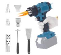 Pistolet à air chaud sans fil pour Makita 18V Batterie, Décapeur Thermique | Pistolet à Air Chaud avec écran LCD Réglable de 50 à 550 °C, avec 5 Buses et 2 Shovels pour Soudure bricolage(Sans Batteries)