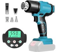 Pistolet à air chaud sans fil pour Makita 18V Batterie, Pistolet à air chaud avec 5 buses 2 réglages de température max 550 °C pour tube rétractable, emballage vinyle, artisanat