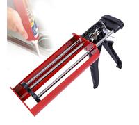 Pistolet à Calfeutrer à Double Cartouche, 110 * 330mm Pistolet à Cartouche Professionnel, Pistolet Applicateur Manuel, Pistolet à Calfeutrer, Presse à Cartouche Renforcée pour Adhésifs, Mastics Rouge