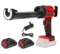 Pistolet à calfeutrer électrique, sans fil, 4 vitesses, 2 batteries, 1 prise UE, rouge