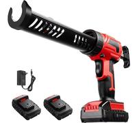 Pistolet à cartouche électrique à batterie pour mastic et colle - 4 vitesses - sans fil - compatible avec une batterie 18 V - lot de 2 batteries