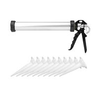 Pistolet à Cartouche en Silicone avec Tube en Aluminium, 600 ML, Outil de Cartouche avec 10 Buses - Haute qualité, Durable, Facile à Utiliser pour sceller et Coller Le Verre