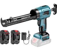 Pistolet à cartouche rechargeable - Pistolet à silicone - 2 batteries - 4 vitesses - LED 450 lm - 18-20 V Li-Ion - Or