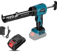 Pistolet à cartouche sans fil - Presse à silicone - Kit avec 1 batterie - Li-Ion 18-20 V - Quatre niveaux - LED 450 lm - Pour colle de construction et colle de remplissage - Braun