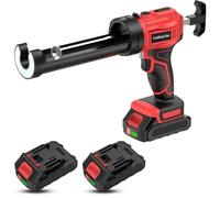 Pistolet à cartouche sans fil - Version rouge - Pistolet à silicone électrique - Vitesse réglable sur 4 niveaux - Pour l'étanchéité des portes et des fenêtres - Noir