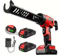 Pistolet à cartouches électrique - Pistolet à colle sans fil de 18 V - Pour silicone et mastic - Fonctionne sur batterie - Livré avec 2 batteries
