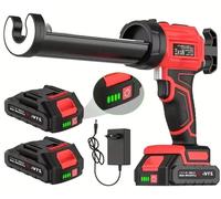 Pistolet à cartouches électrique - Pistolet à silicone sans fil - 4 vitesses - Portatif - Pour travaux sur bois - 2 batteries