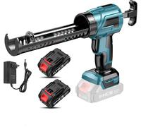 Pistolet à cartouches - Pistolet électrique sans fil pour silicone - 4 vitesses - 2 batteries - Compatible avec Makita 18 V - Pour portes et fenêtres