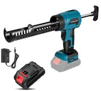 Pistolet à cartouches pour mastic - Pistolet électrique pour joints - Moteur sans balais - Portatif - Pour silicone et mastics - Couleur : bleu