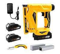 Pistolet à clouer professionnel sans fil - Agrafeuse électrique avec 2 batteries pour Makita 21 V et kit d'accessoires avec décloueuse et 3000 clous (T-50, 1014J, F/18GA) pour travail du bois, toit