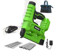 Pistolet à clous et à agrafes électrique 2-en-1, calibre 18, compatible avec les batteries Makita 18V, incluant 1 batterie de 2,0 Ah, outil pour l'ameublement
