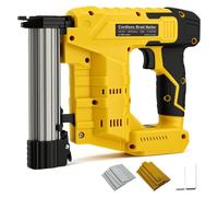 Pistolet à clous sans balais - 18GA, fonctionne sur batterie, pour clous et agrafes - Compatible avec une batterie de 20V - Capacité : 1000 clous et 1000 agrafes - Sans batterie - Jaune
