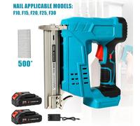 Pistolet à clous sans fil et agrafeuse - Modèles F30/F25/F20/F15/F10 - Moteur sans balais - Compatible avec les batteries Makita 18V - Livré avec 2 batteries - Idéal pour le travail du bois