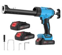 Pistolet à colle chaude, réglable sur 6 niveaux, avec éclairage LED, alimenté par deux piles (bleues)
