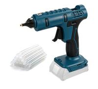 Pistolet à colle chaude sans fil 100 W compatible avec batterie Bosch 18 V | Pistolet à colle électrique portatif sans fil avec 20 bâtons de colle de 11 mm, buse anti-goutte et lumière LED pour