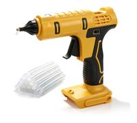 Pistolet à colle chaude sans fil 100 W compatible avec batterie Dewalt 20 V | Pistolet à colle électrique portatif sans fil avec 20 bâtons de colle de 11 mm, buse anti-goutte et lumière LED pour