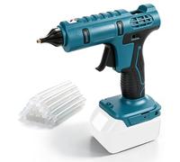 Pistolet à colle chaude sans fil 100 W compatible avec batterie Makita 18 V | Pistolet à colle électrique portatif sans fil avec 20 bâtons de colle de 11 mm, buse anti-goutte et lumière LED pour