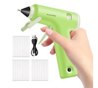Pistolet À Colle Chaude Sans Fil Outil Mini 20W Haute Température Avec 30 | Machine Rechargeable pour Colle et Loisirs Créatifs Pour l'École, Arts DIY, Réparations Domestiques, Pro Vert