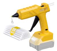 Pistolet à colle chaude sans fil pour Dewalt 20V, avec 30 bâtons de colle, couleur jaune