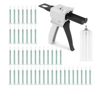 Pistolet à Colle Époxy AB, avec 50 Pcs Buse Mélangeuse Statique Vert | Pistolet Distributeur Époxy 50 ml, Pistolet Distributeur avec Double Cartouche de Colle, Plastique, pour 1:1 Mélange Colle
