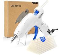 Pistolet à Colle LeaderPro avec une Trousse à Outil, 60W (Plus Efficace que 20W), 20pcs Bâtons de Colle 19cm*11mm, pour Bricolages/Loisir Créatifs/DIY, Noir