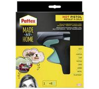 Pattex Made at Home Pistolet à colle, colle pour les travaux de bricolage créatifs, kit comprenant 1x pistolet à colle et 6x bâtons de colle chaude de 11 mm de diamètre