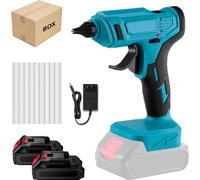 Pistolet à colle sans fil 18 V - 100 W, chauffe rapidement - Sans fil - Buse en cuivre - 2 batteries incluses - Prise UE