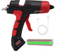 Pistolet à colle sans fil avec batterie de 2200 mAh et 30 têtes de soudure - rechargeable par USB - chauffe rapidement - pour l'école, le bricolage, la maison et le bureau