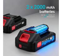 Pistolet à colle sans fil - Presse à cartouches électrique - Pour colle et mastic - Batterie non incluse - Noir