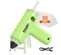 Pistolet à Colle Thermofusible Sans Fil (Avec 30 BâTonnets), Colle Chaude Rechargeable Usb Et RéSistant à La Chaleur, IdéAl Pour Les RéParations Rapides Diy à La Maison Et Au Bureau (vert)