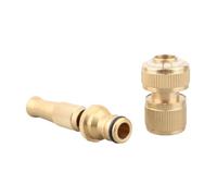 Pistolet à eau de lavage de voiture haute pression en laiton 3/8-3/4" | Buse d'injection directe à connecteur rapide, Joint de tuyau 10 16 19mm(16mm)