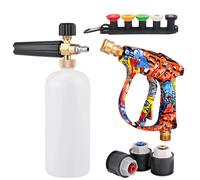 Pistolet à eau haute pression 4350PSI avec motif Graffiti, canon à mousse 1L et connexion rapide 1/4", sans batterie pour Karcher série K A