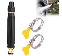 Pistolet à Eau Haute Pression Domestique avec buse renforcée et Tuyau, Nettoyage Voiture Puissant 10x, Modes de pulvérisation réglables, Rotation 360° idéal pour Jardin et véhicule (1pc)