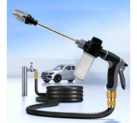 Pistolet à eau haute pression pour usage domestique, tige métallique allongée avec poignée en caoutchouc, buse en cuivre, compatible avec les adaptateurs de connexion rapide 3/4" et 1/2", convient pou