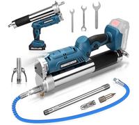 Pistolet à graisse sans fil 12 000 PSI, compatible avec les batteries Makita 18 V, comprenant un tuyau haute pression de 100 cm, 3 buses, un moteur sans balais et une lampe LED. Idéal pour les camions