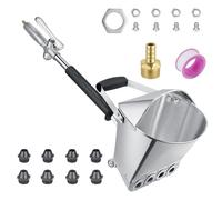 Pistolet à jointoyer en acier inoxydable avec 4 buses, pistolet à béton portable, pulvérisateur de mortier de jointoiement, outil de jointoiement sans perçage pour le jointoiement des murs en pierre e