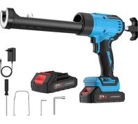 Pistolet à joints électrique - Pistolet à cartouche sans fil 21 V - 6 réglages - Cartouche unique - 1 batterie - Pour joints de carrelage - Bleu ciel