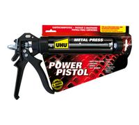 UHU Pistolet à mastic Power Pistol – anti-goutte, durable, compatible toutes cartouches – Noir