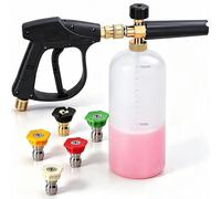 Pistolet à mousse de 1 litre, équipé de 5 buses, avec raccord rapide de 1/4" et réglable