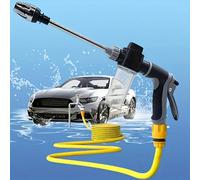 Pistolet à mousse haute pression avec bouteille de mousse, pistolet à mousse de lavage de voiture haute pression avec long manche - buse réglable pour le nettoyage, l'arrosage et le gonflage - compren