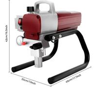 Pistolet à peinture airless - Pistolet électrique mural - 1 800 W - Haute pression 25 MPa - Tuyau de 50 m - 220 V 50 Hz - Rouge
