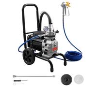 Pistolet à peinture airless - Station de peinture mobile - 1100 W - Pompe à membrane - Haute pression 15,2 MPa/152 bar - Tuyau haute pression de 10 m - Aiguille et brosse de nettoyage - Pour l'intérie