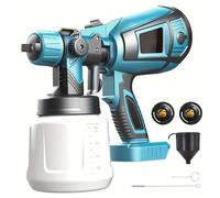 Pistolet à peinture électrique - 1000 ml - Portatif - Pour meubles - En acier inoxydable - Compatible avec batterie Makita 18V (batterie non incluse)