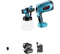 Pistolet à Peinture Électrique, Fonctionnement Sans Fil, Compatible avec Batterie Makita, 2 Batterie EU Prise