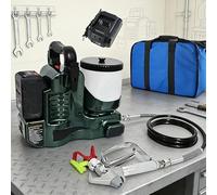 Pistolet à peinture sans fil airless 500 W, alimenté par batterie au lithium, avec trémie de 1,2 L, pression maximale de 15 MPa et réglage de la vitesse sur 6 niveaux pour la peinture Green-2Battery