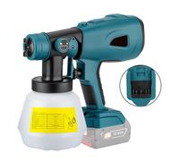 Pistolet à peinture sans fil, pistolet à peinture portatif, avec réservoir de 1000 ml, pistolet à peinture HVLP avec moteur sans balai, pulvérisateur de peinture sans fil de 200 W, avec batterie Li-io